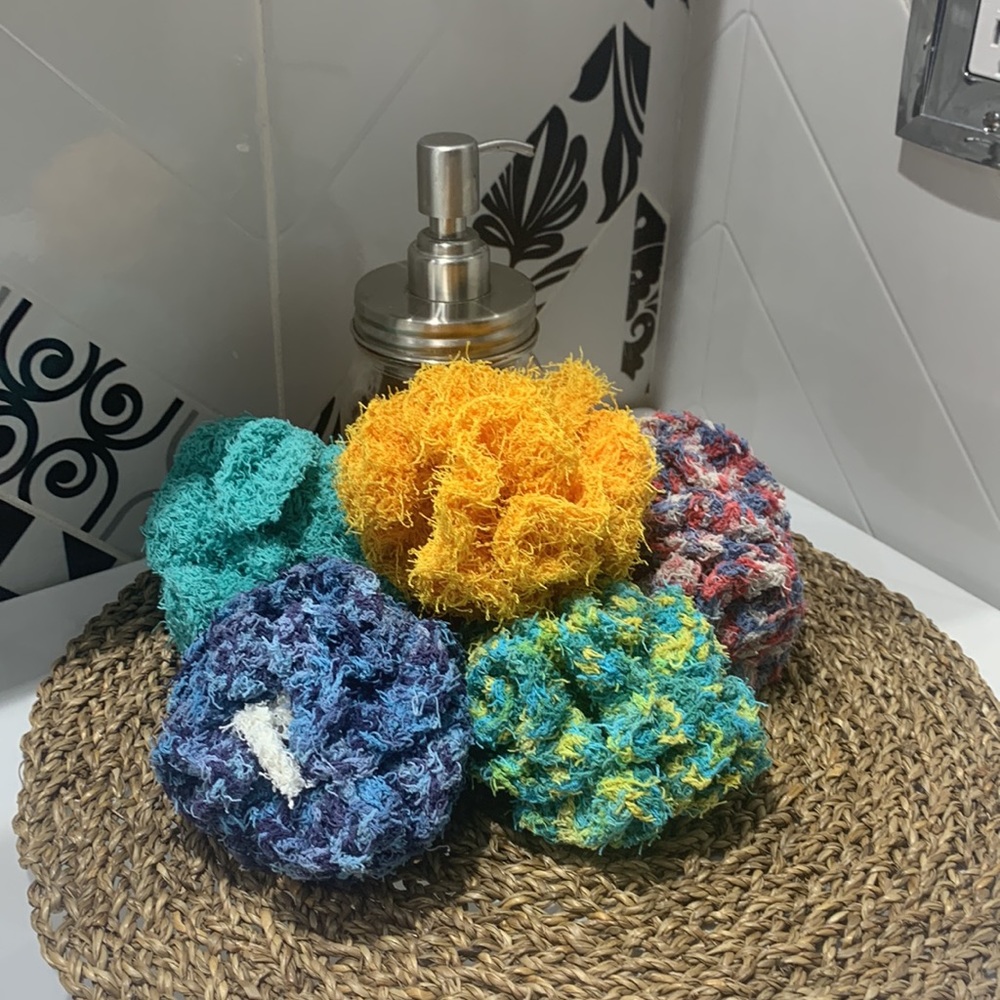 🔥🆓🔥💯% Cotton Loofah/Pouf Handmade - Picture 5 of 5